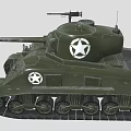 Green Military Tank With White Star Markings Gun Barrel And Tracks