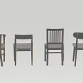Various Modern Wooden Dining Chairs With Sleek Backrests And Sturdy Legs Design
