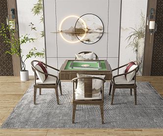 New Chinese Mahjong Table and Chair Mahjong Table 3d model