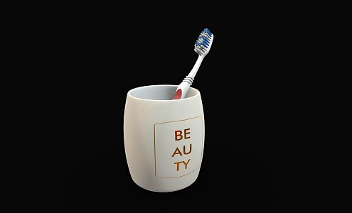 Modern mouthwash cup toothbrush holder toothbrush cartoon toothbrush toiletries 3d model