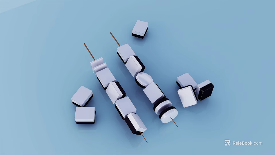 Fun Board Game Entertainment Featuring Mahjong Tiles And Game Pieces On Blue Background 3d model 