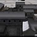 Rural Self Built Houses with Snow Covered Roofs Gray Exterior Walls and Windows