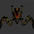 Colorful Fantasy Creature With Multiple Legs Claws And Yellow Green Black Orange Patterns