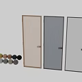 Modern Beige Casement Doors with Brown Frames and Multiple Color Options 3d model