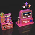 Pink Metaverse Blind Box Vending Machines With Stars And Candy Containers