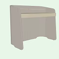 Modern Beige Dressing Table With Minimalist Design And Storage Drawer 3d model