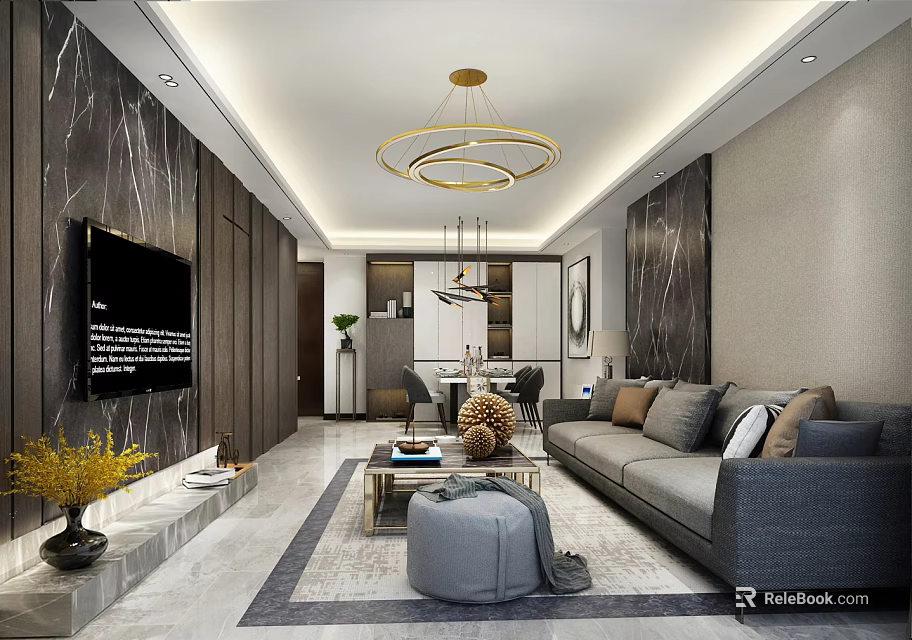 Modern Luxury Wine Cabinet For Elegant Open Living And Dining Home Interior Design 3d model 