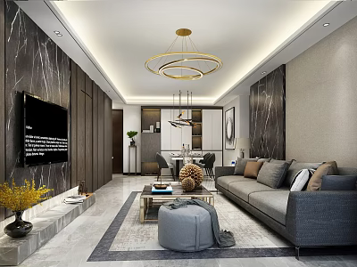 Modern Luxury Wine Cabinet For Elegant Open Living And Dining Home Interior Design 3d model