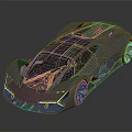 Futuristic Gray Concept Sports Car With Sleek Aerodynamic Body And Red Taillights