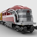 Lego toy building blocks train bullet train light rail high speed rail 3d model