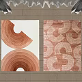 Modern Square Carpet Geometric Carpet 3d model