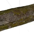 Natural Stone Wood Combination With Moss Covered Rustic Texture And Weathered Surface 3d model