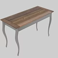 Elegant Vintage Dining Table With Wooden Top And White Curved Legs Design