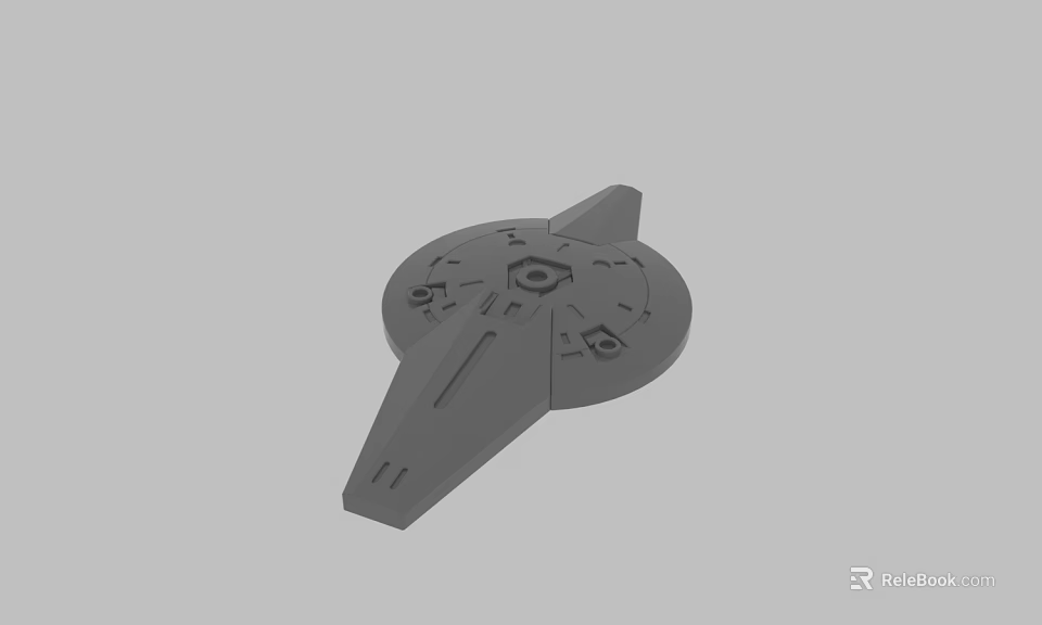 Gray 3D Model With Circular Dial And Pointed Structure Design 3d model 