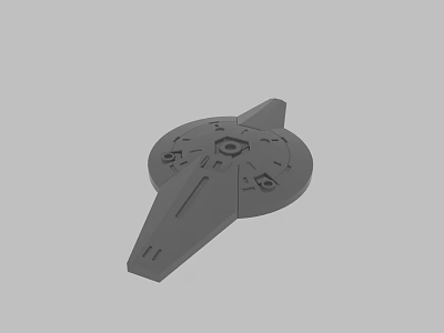Gray 3D Model With Circular Dial And Pointed Structure Design 3d model