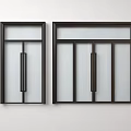 Sleek Black Frame Double Doors With Glass Panels For Interior Design 3d model