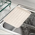 Essential Kitchen Tools Featuring Glass Rack And Drying Mat By Sink Countertop 3d model