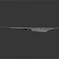Detailed Mountain Terrain Model With Valley Ridge And Road Path