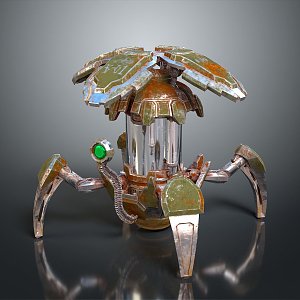 Robot Spider Robot Mecha Spider Science Fiction Spider Mechanical Spider Battery Spider Tower Defense 3d model