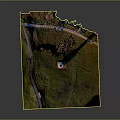 Ancient Historical Site With Tower Structure And Winding Pathway On Green Grassland