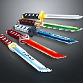 Colorful Serrated Toy Weapons For Children With Plastic Blades And Various Hues
