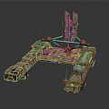 Futuristic Sci-Fi Spaceship Model Featuring Complex Structure Multiple Modules And Antennas