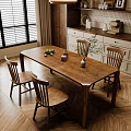 Modern Wooden Restaurant Interior With Dining Table Chairs Cabinets And Window