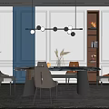 Modern Dining Table and Chair Combination Home 3d model