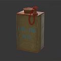 Vintage Metal Oil Can With Chain Lid And I.V.R. OIL N.L.G. Label