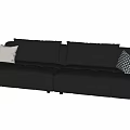 Modern Leather Multiplayer Sofa In-line Sofa 3d model