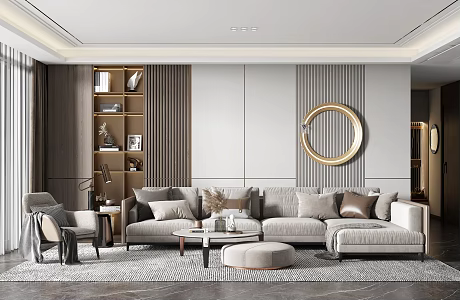 Light Luxury Living Room 3d model