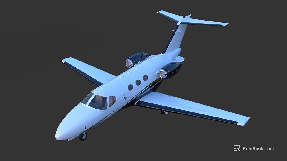 White Passenger Jet With Twin Engines Round Windows And Modern Design 3d model 