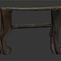 Functional Table With Wooden Frame Carved Legs And Unique Structure For Home Decor