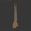 Detailed Ancient Stone Structure With Carved Pillars Textured Bases And Platform