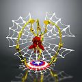 Spider Web Structure Featuring Golden Frame Red Spider Man Figure And Captain America Shield