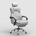 Gray Leather Office Chair With Ergonomic Design For Home Office Workspace