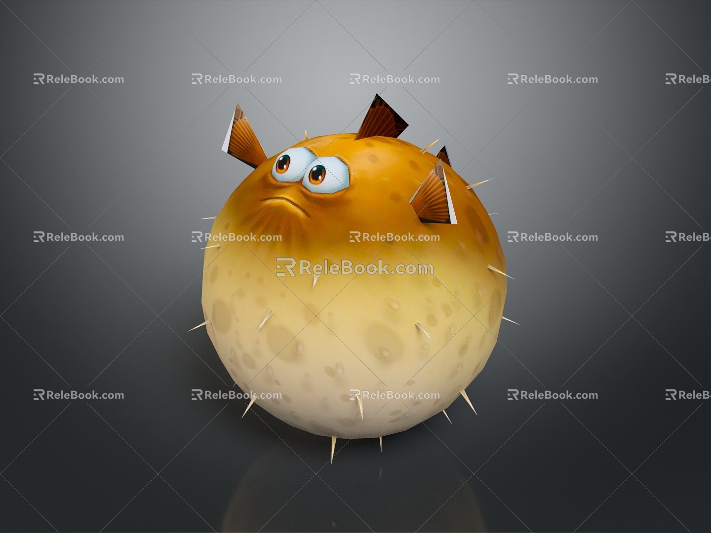 Puffer Dolphin Cartoon Puffer Dolphin Cartoon Puffer Sashimi Puffer Fish Freshwater Fish Puffer Fish 3d model