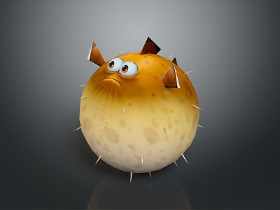 Puffer Dolphin Cartoon Puffer Dolphin Cartoon Puffer Sashimi Puffer Fish Freshwater Fish Puffer Fish 3d model