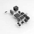 Essential Industrial Equipment Electronic Components Featuring Black Connectors Heat Sinks And Chips