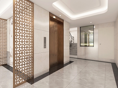 modern foyer building foyer 3d model