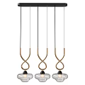Three Modern Gold Pendant Lights With Unique Knot Design For Home Interior Decor