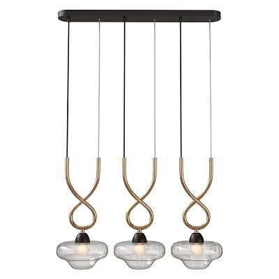 Three Modern Gold Pendant Lights With Unique Knot Design For Home Interior Decor 3d model