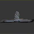 Ornate Garden Fountain With Intricate Statue And Tiered Steps Design