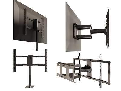 Durable Adjustable TV Mounts Featuring Wall Mounted And Floor Standing Bracket Designs 3d model