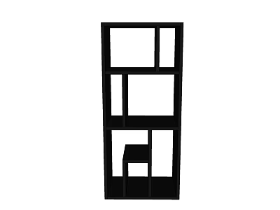 Black Bookshelf With Open Design And Multiple Geometric Compartments Modern Storage 3d model