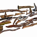 Natural Stone and Wood Logs Branches and Rocks for Decorative Craft Projects