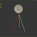 Tripod Floor Lamp Set With Modern Round Shade And Wooden Stand Design