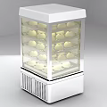 Stainless Steel Commercial Food Display Cabinet With Glass Door And Pastry Shelves