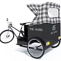 Vintage Rickshaw With Plaid Canopy Orange Seat And The Work M Logo