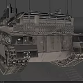 Military Tank With Heavy Tracks Long Cannon Armored Turret And Weapon Systems